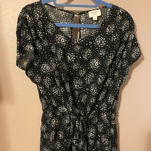 Black and White Floral Romper